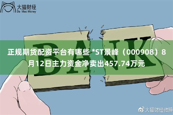 正规期货配资平台有哪些 *ST景峰（000908）8月12日主力资金净卖出457.74万元