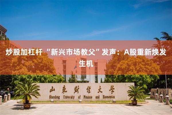 炒股加杠杆 “新兴市场教父”发声：A股重新焕发生机