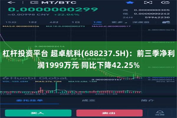 杠杆投资平台 超卓航科(688237.SH)：前三季净利润1999万元 同比下降42.25%