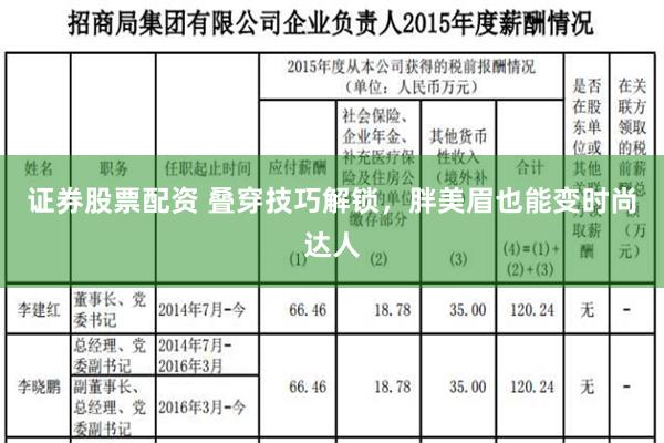 证券股票配资 叠穿技巧解锁，胖美眉也能变时尚达人